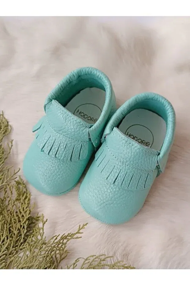 Детские ботиночки для мальчиков из натуральной кожи Rocco water green Hodore, Water Green