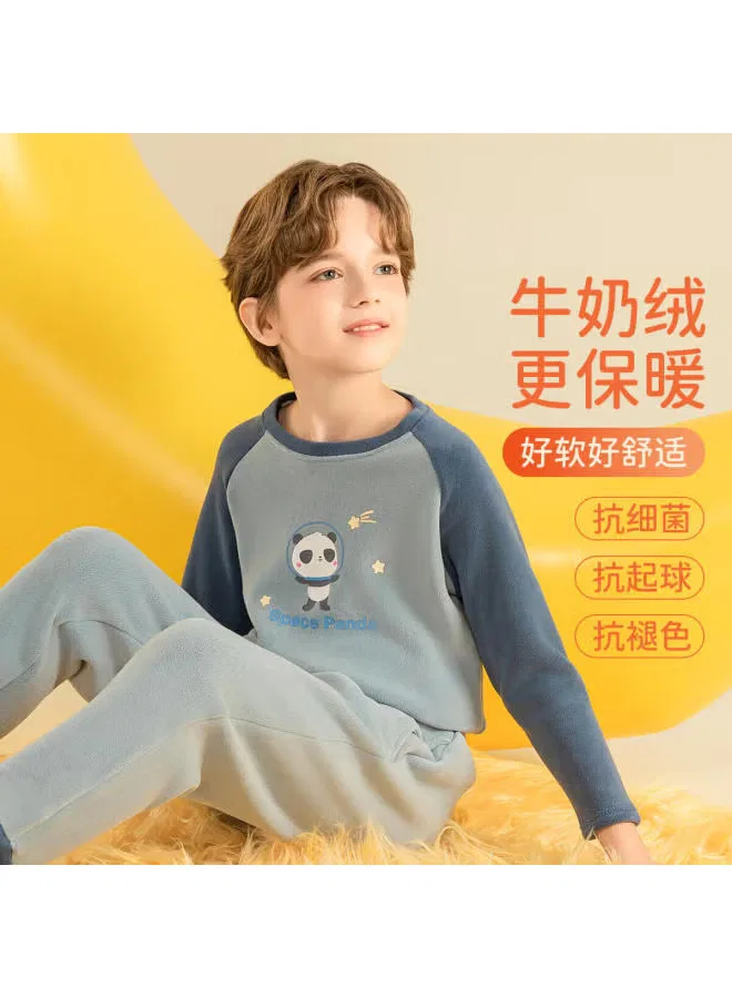 Комплект термобелья для мальчиков с круглым вырезом Little Panda Homewear Fenton, синий — фото 4