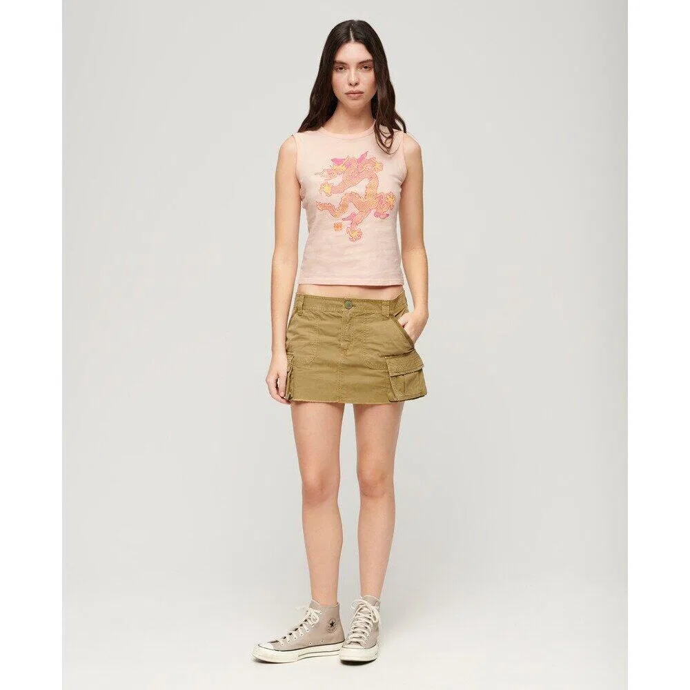 Женский топ без рукавов с принтом Superdry Komodo Vintage, Rosa — фото 3