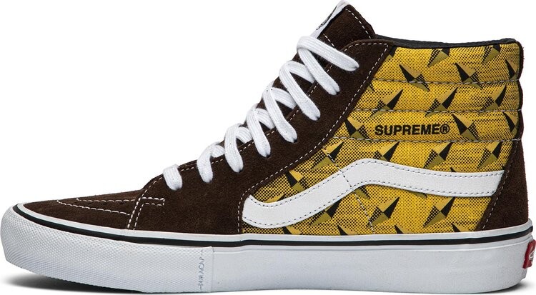 Кеды Vans Supreme x Sk8-Hi Pro Diamond Plate Brown, коричневый — фото 3