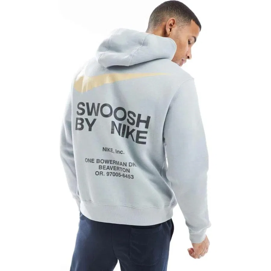Худи с капюшоном с принтом Clup Swoosh Graphic Nike, Серый