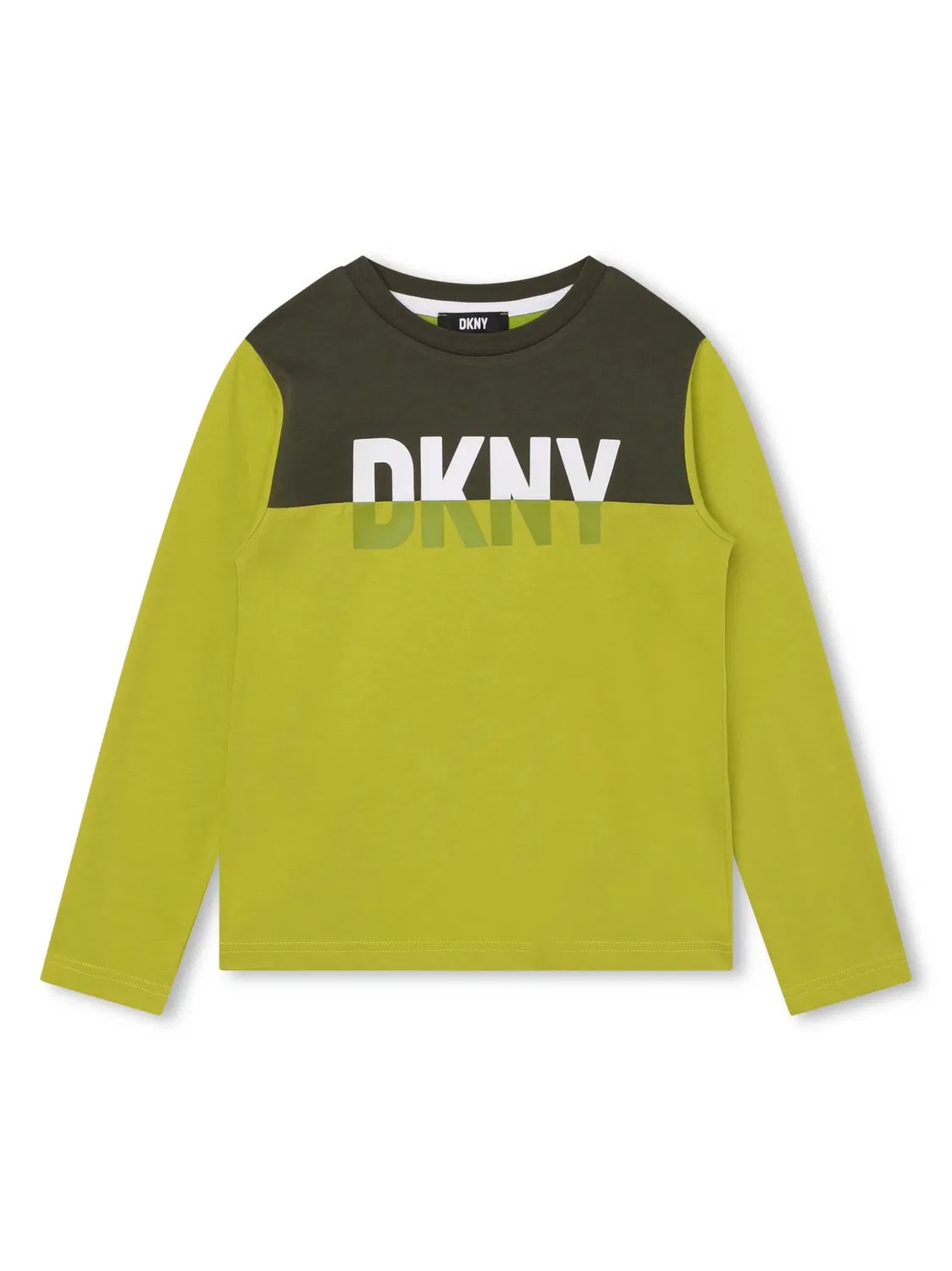 Свитшот колор-блок с логотипом DKNY, зеленый