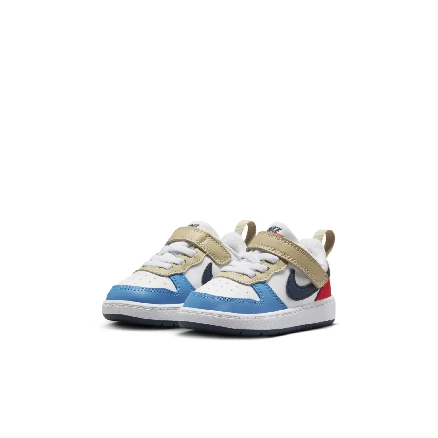 Детские кроссовки с кожаным верхом Nike Court Borough Low Recraft, Bunt Jeansblau Rot — фото 3