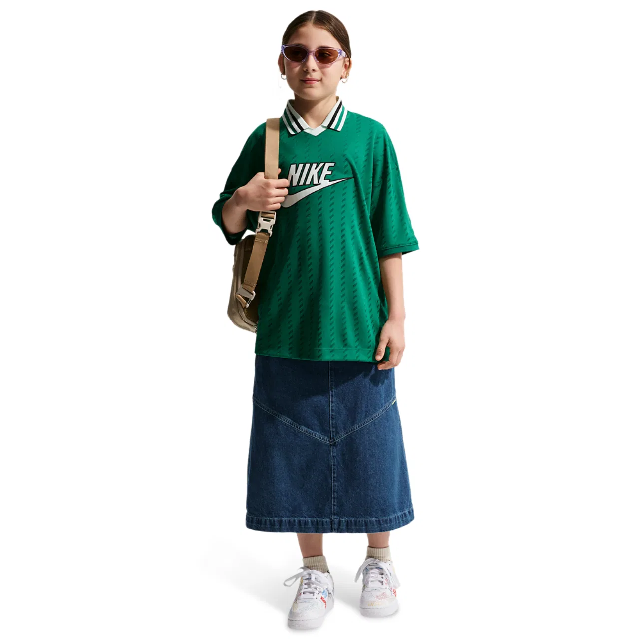 Джинсовая юбка для девочек Nike NSW CLN Denim Mini Skirt, цвет Aegean Storm/Mystic Navy/Light Armory Blue — фото 3