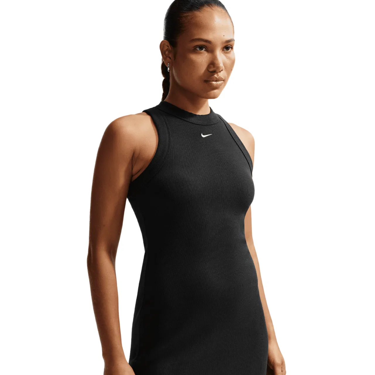 Женское платье Nike NSW Chill Knit Rib Tank DRS, цвет Black/Sail