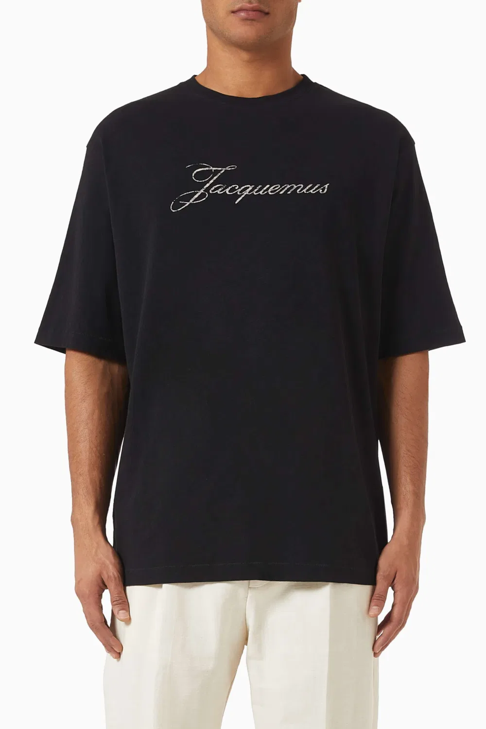 Футболка с принтом-логотипом хлопковая Jacquemus, черный