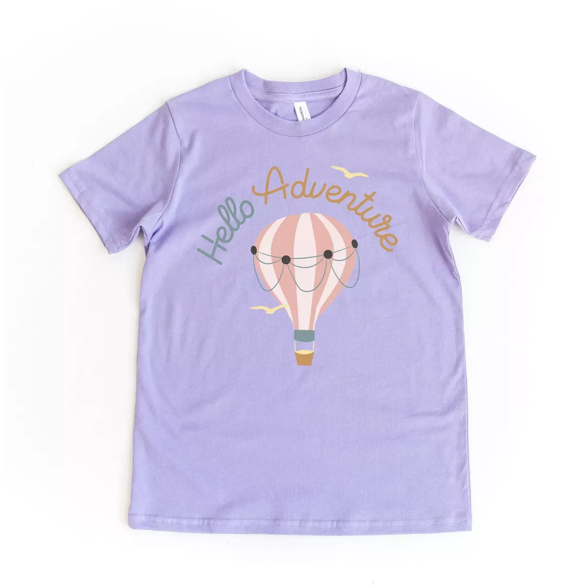 Детская футболка с принтом Hello Adventure Balloon The Juniper Shop, Dark Lavender