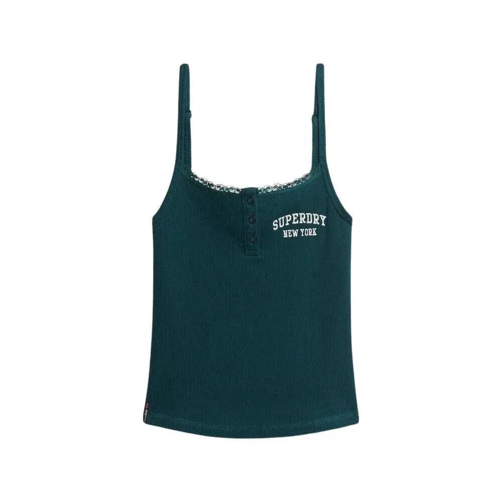 Женский топ без рукавов с вышивкой Athletic Essentials Superdry, Grun