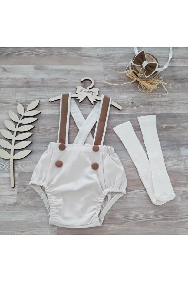 Детский комбинезон для мальчиков хлопковый Feriatolye, Sand - Caramel Color