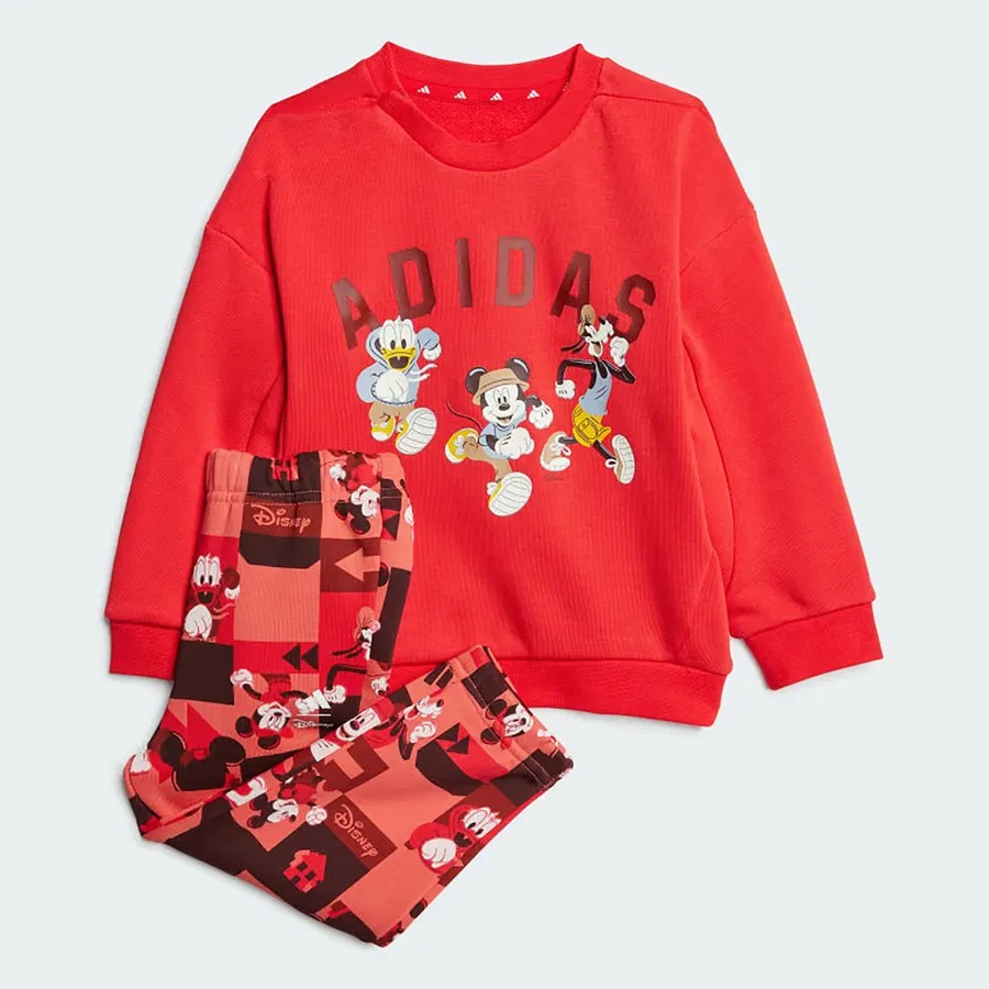 Спортивный костюм из футера с принтом Mickey Mouse adidas, Красный