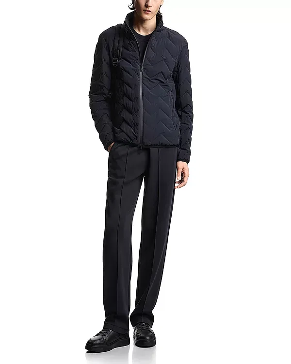 Мужская куртка с принтом Essential Chevron Quilted Jacket Emporio Armani, Navy Blue — фото 2