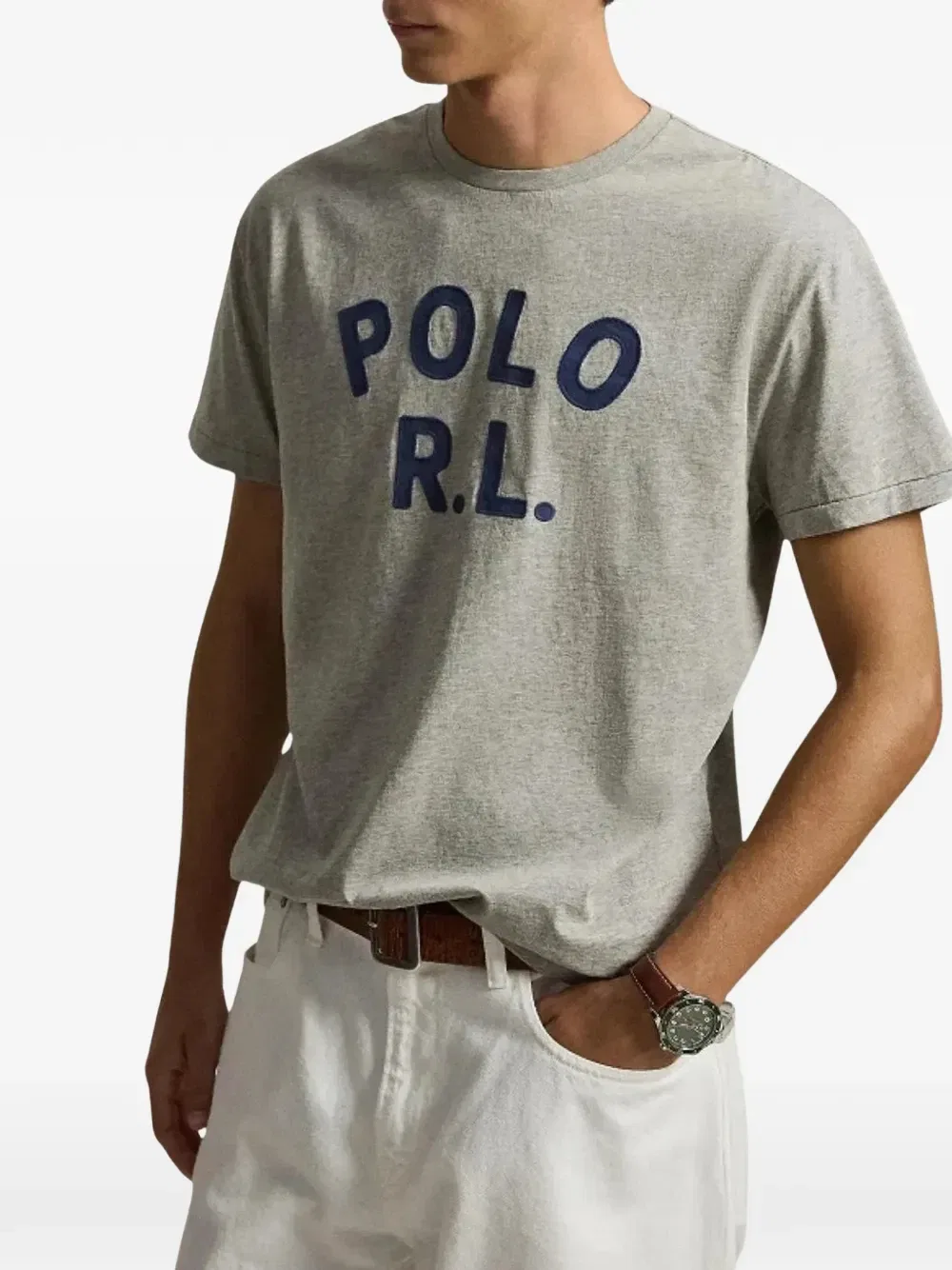 Футболка с логотипом POLO RALPH LAUREN, серый — фото 2