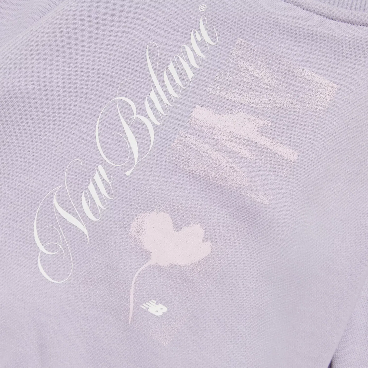 Детский комплект из свитшота и леггинсов с принтом Script Graphic New Balance, Smoked Violet — фото 4