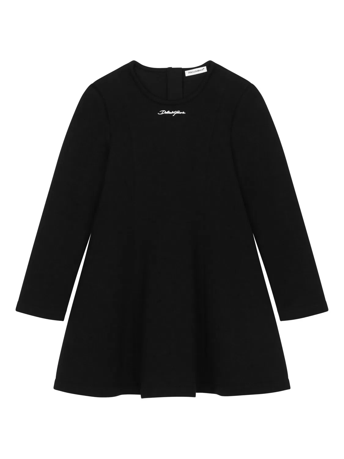 Хлопковое платье с логотипом Dolce & Gabbana, черный