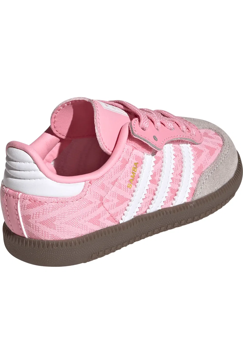 Детские кроссовки на липучке Samba OG adidas, Light Pink/White/Gum — фото 2