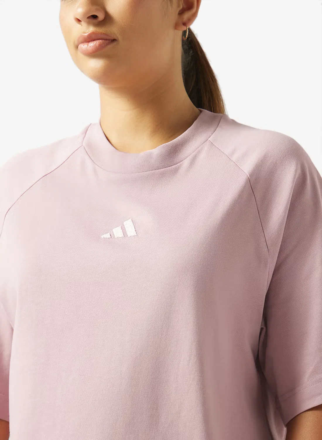 Футболка с принтом Small Logo Adidas, маджента — фото 3