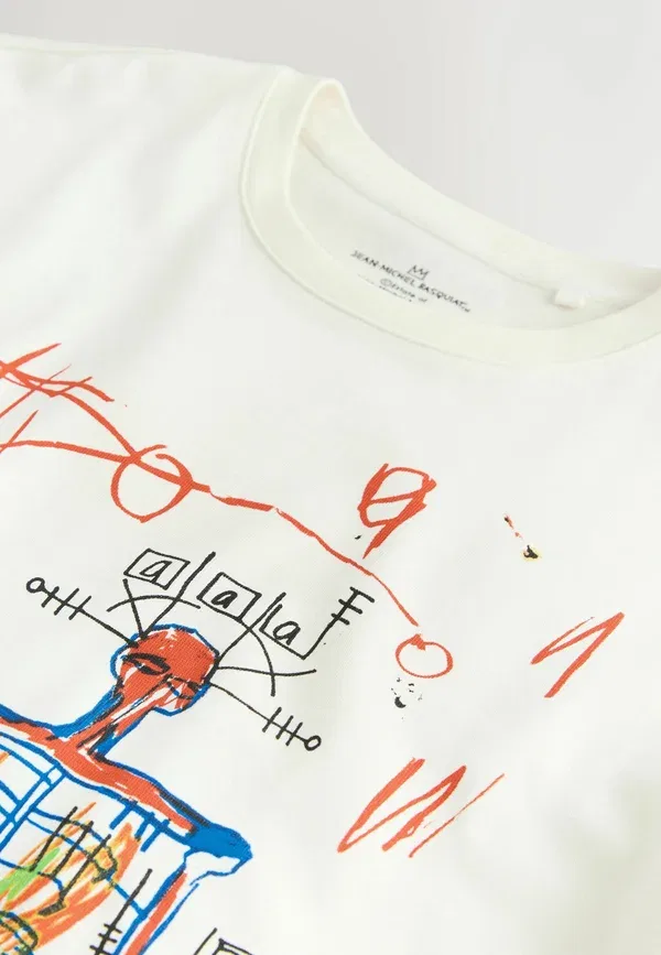 Футболка с принтом хлопковая Print t-shirt Next, White Basquiat, белый — фото 2