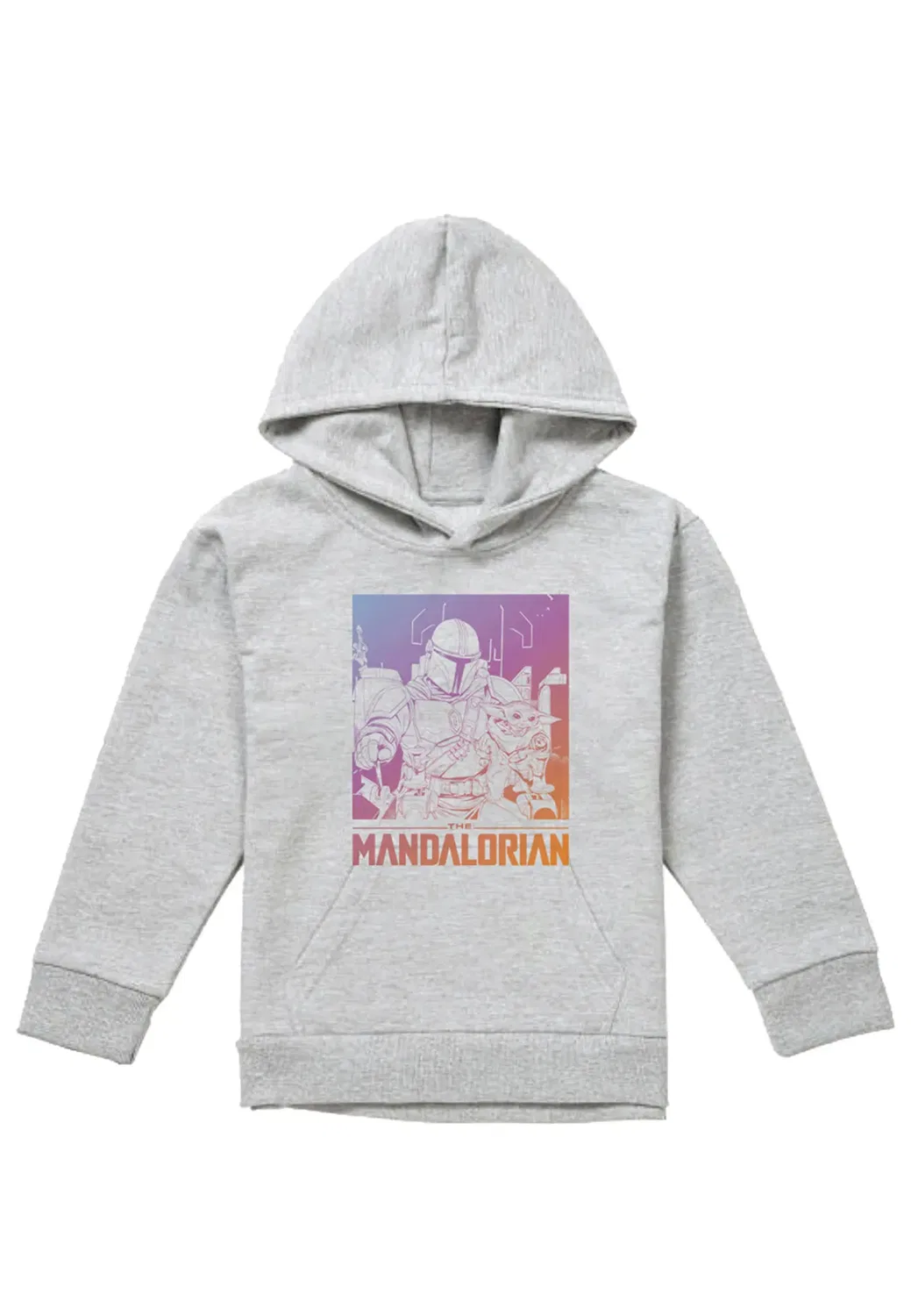 Детский худи с принтом The Child Star Wars - The Mandalorian, Grey