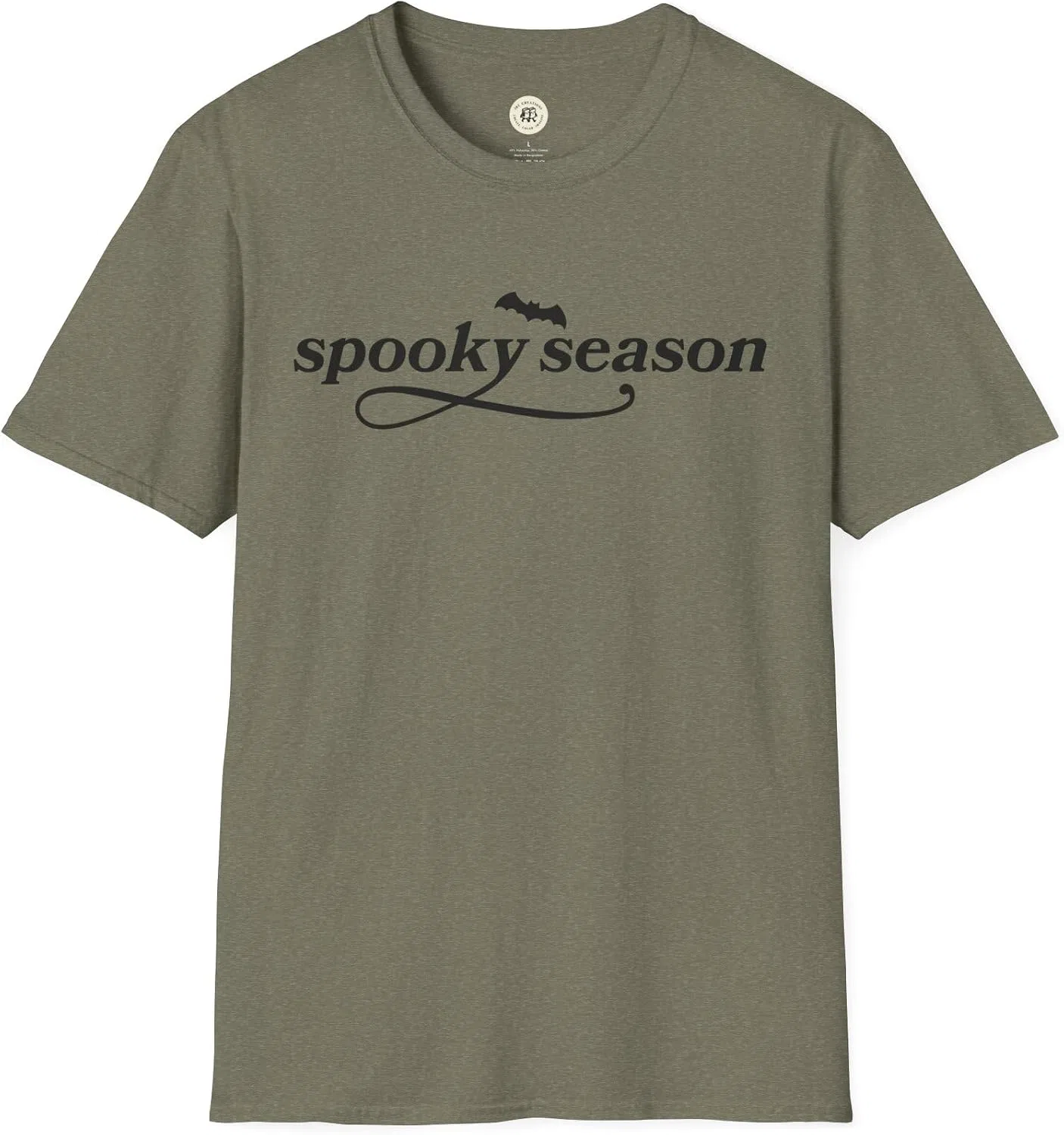 Унисекс футболка с праздничным принтом Gildan 64000, Heather Military Green