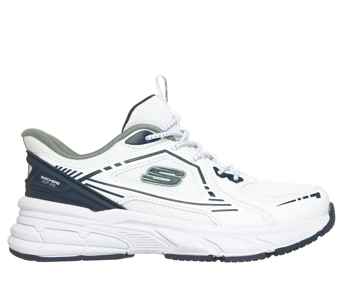Детские слипоны Retro-Graph - Breezy-Pacer Skechers, белый/тёмно-синий
