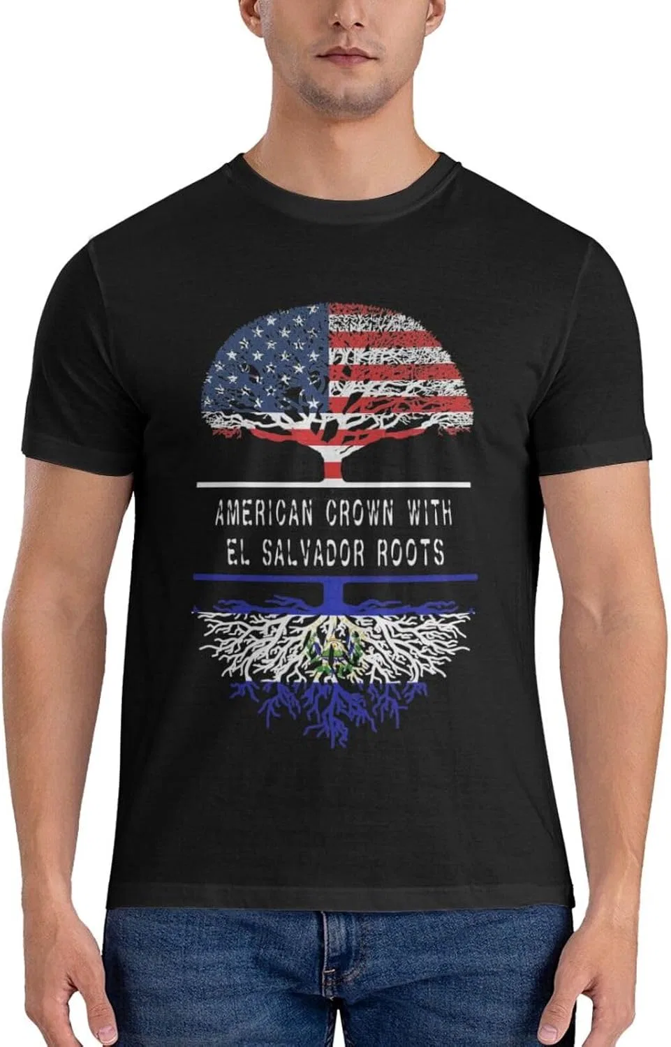 Мужская футболка с принтом American Crown, Regular Fit, Soft, Cotton, Black — фото 4