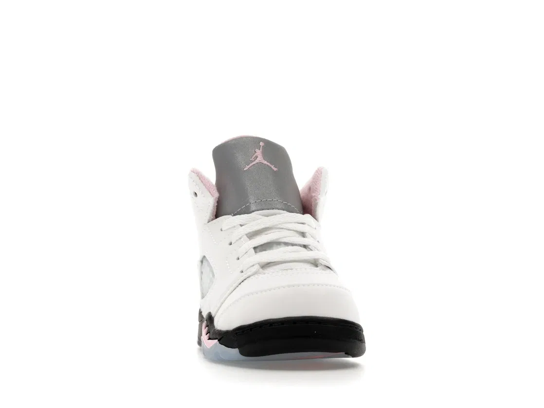 Детские кроссовки Lifestyle с длинным языком Jordan 5 Retro, White/Medium Soft Pink/Black — фото 2