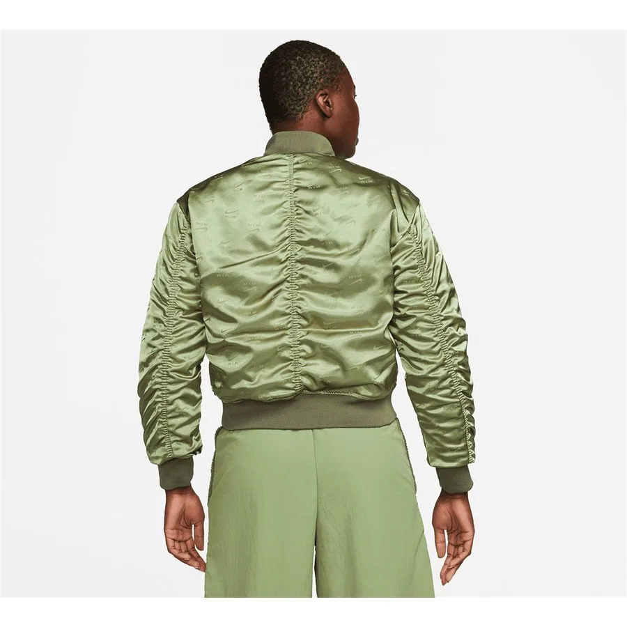 Женская куртка-бомбер Nike Air с принтом, W Nsw Air Bmbr Jkt, DV4372 334, Зеленый — фото 3