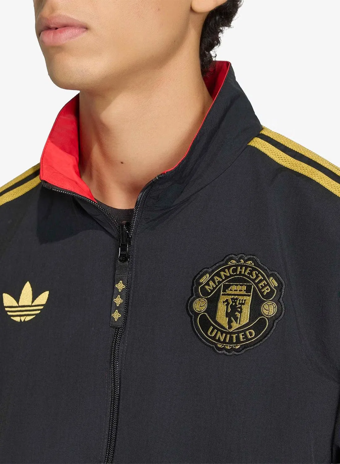 Куртка двусторонняя с графическим принтом Manchester United Cultural Story Adidas, черный — фото 3
