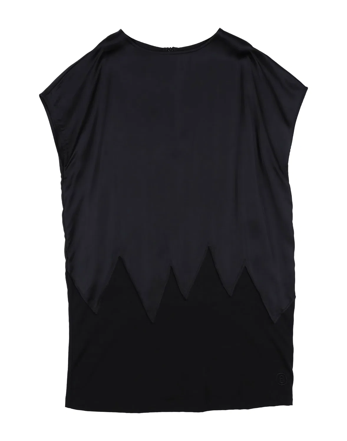 Детское платье из сатина для девочек с коротким рукавом MM6 Maison Margiela, черный