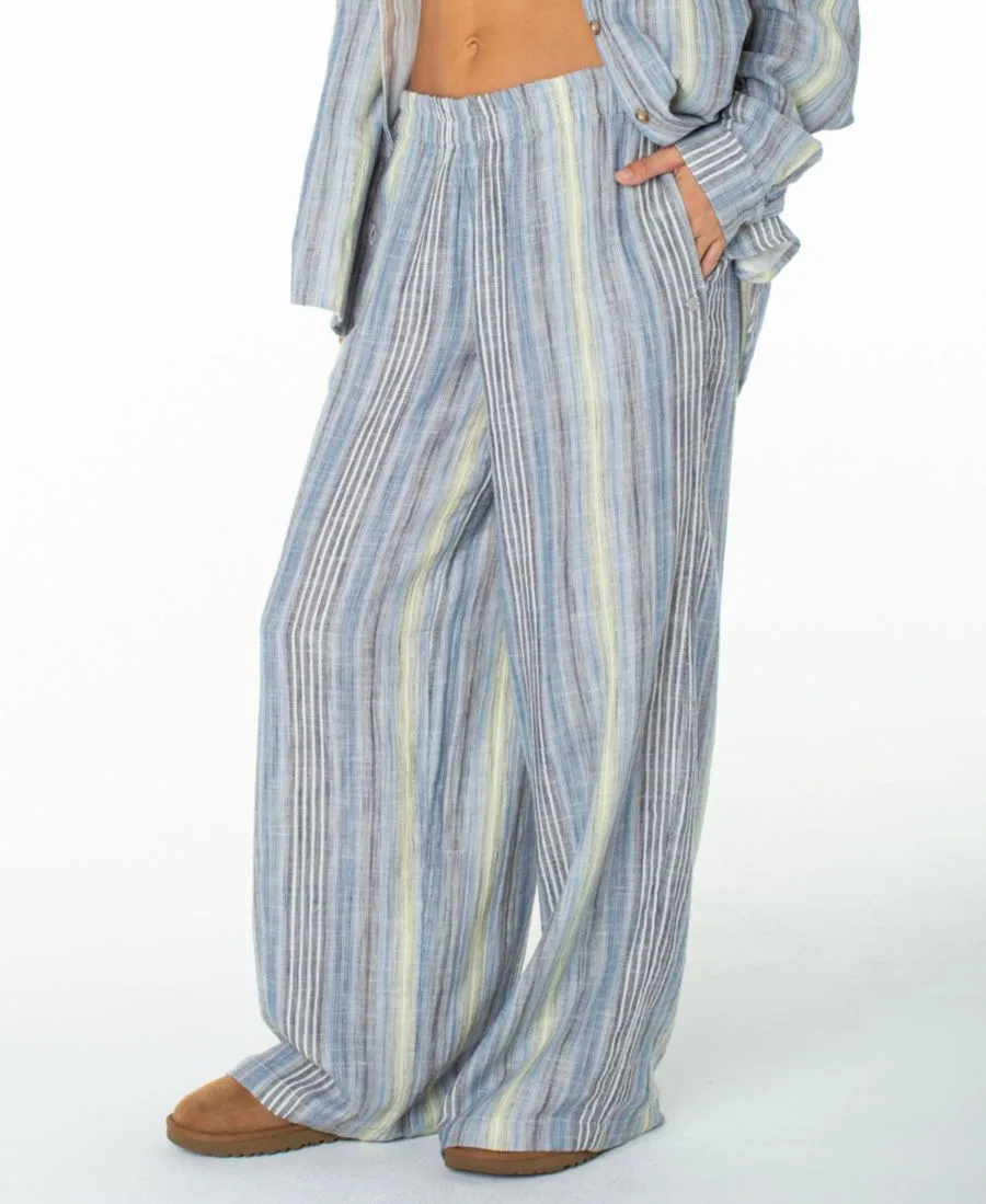 Штаны широкие с принтом в полоску Roxy, Mood Indigo Coastline Stripe — фото 3