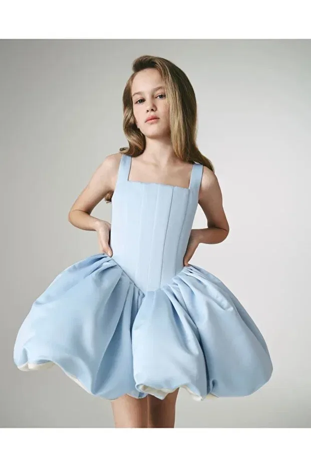 Детское платье для девочек с принтом Party Gnl Butik, Blue — фото 2