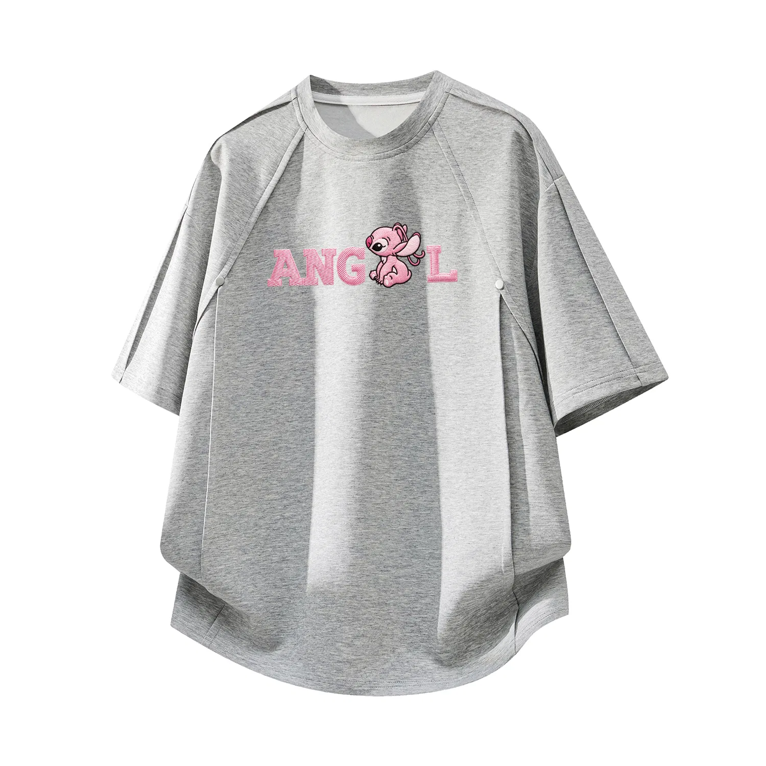 Детская футболка с принтом Disney, Unisex Crew Neck Moderate Other, Disney, Gray