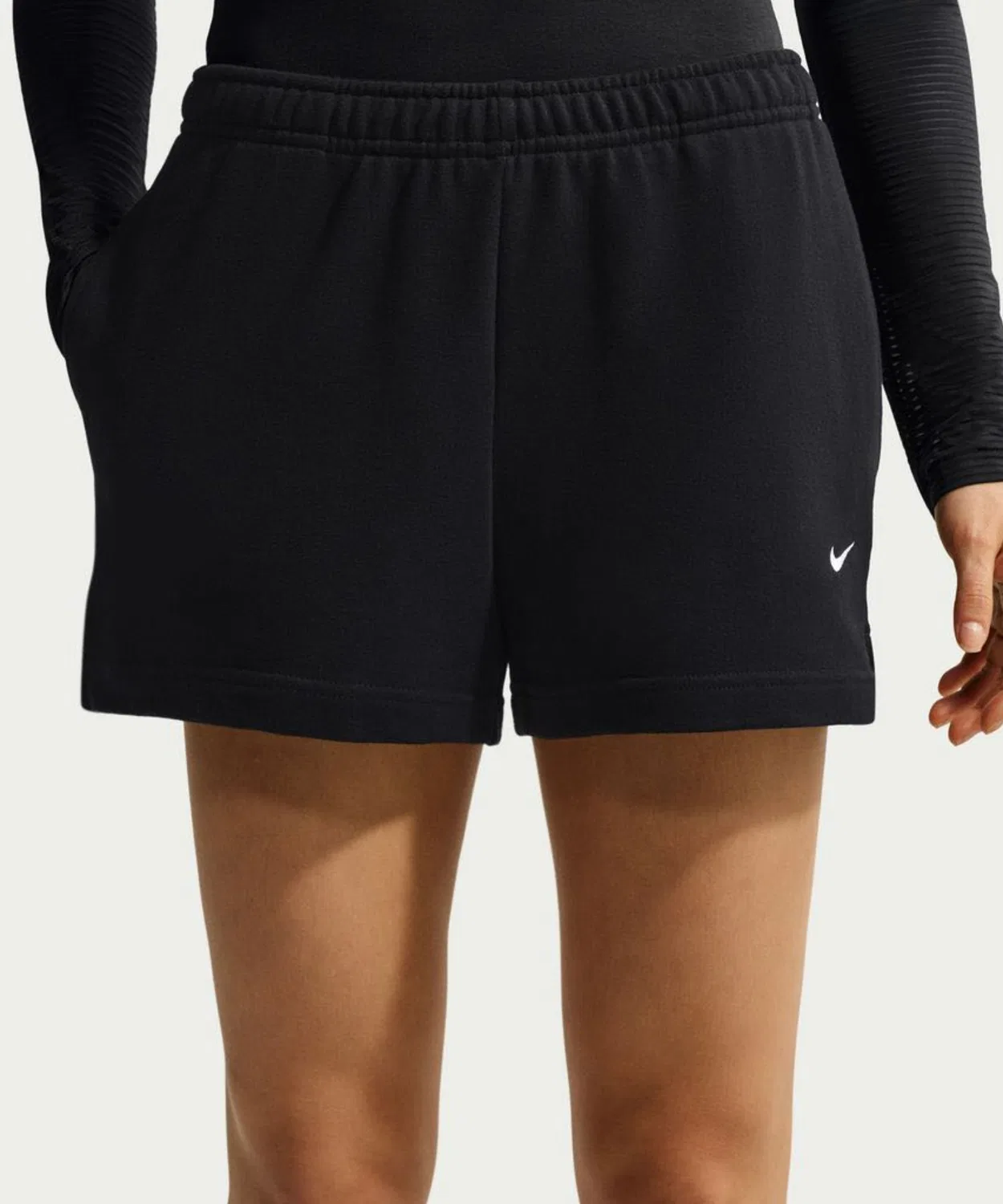 Женские шорты из футера с принтом Swoosh NIKE, Black