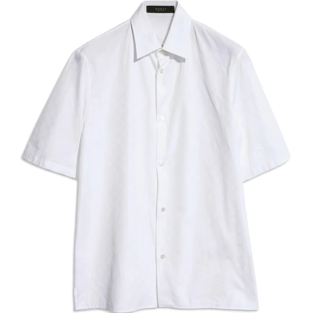 Мужская рубашка с отложным воротником White GUCCI