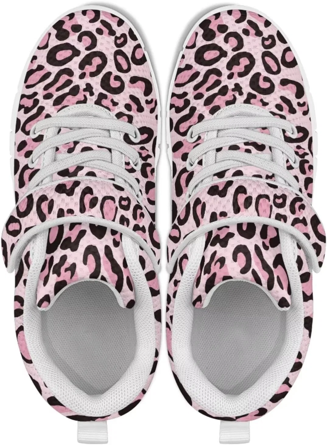 Детские кроссовки с принтом коровы Howilath, Pink Leopard Print — фото 4