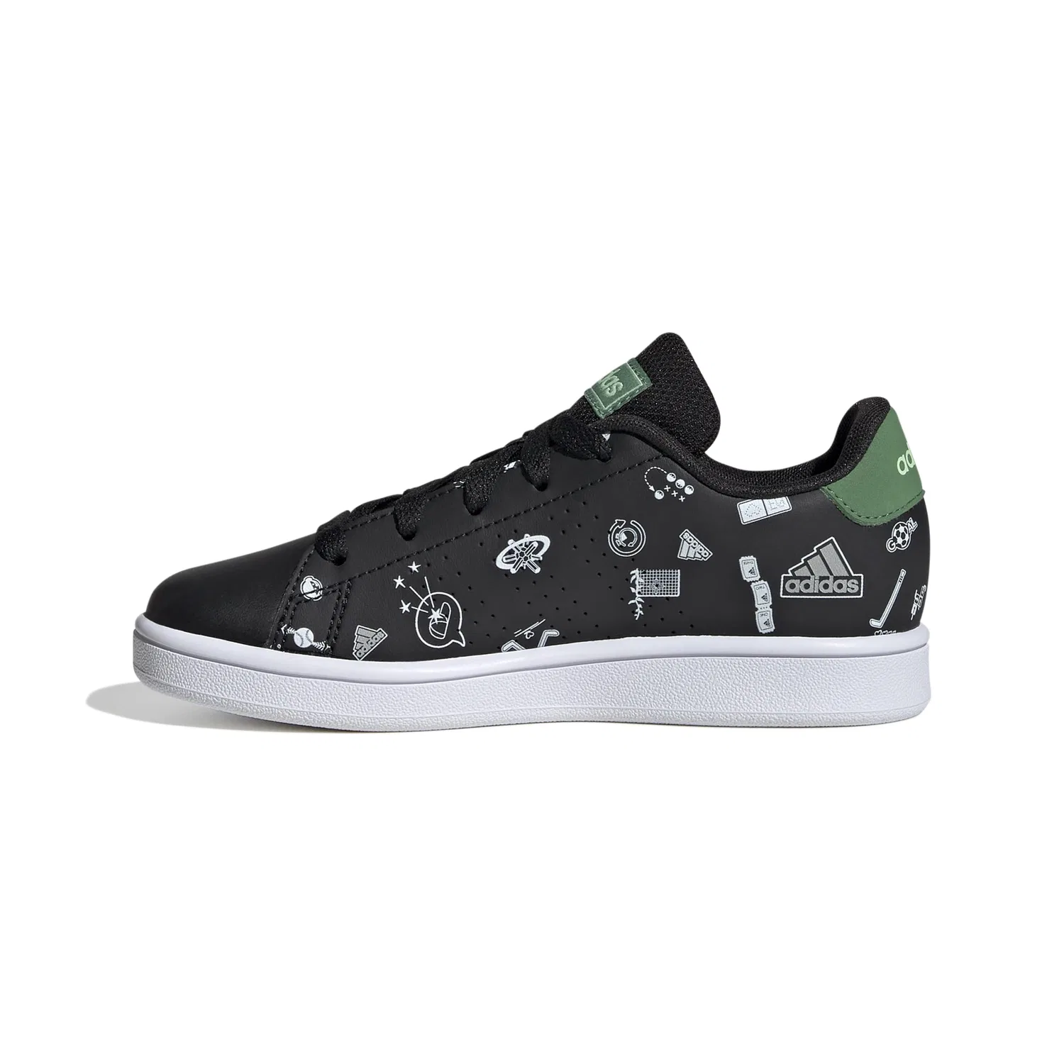 Детские кроссовки с перфорированными полосками Id8407 Adidas, Nero — фото 4