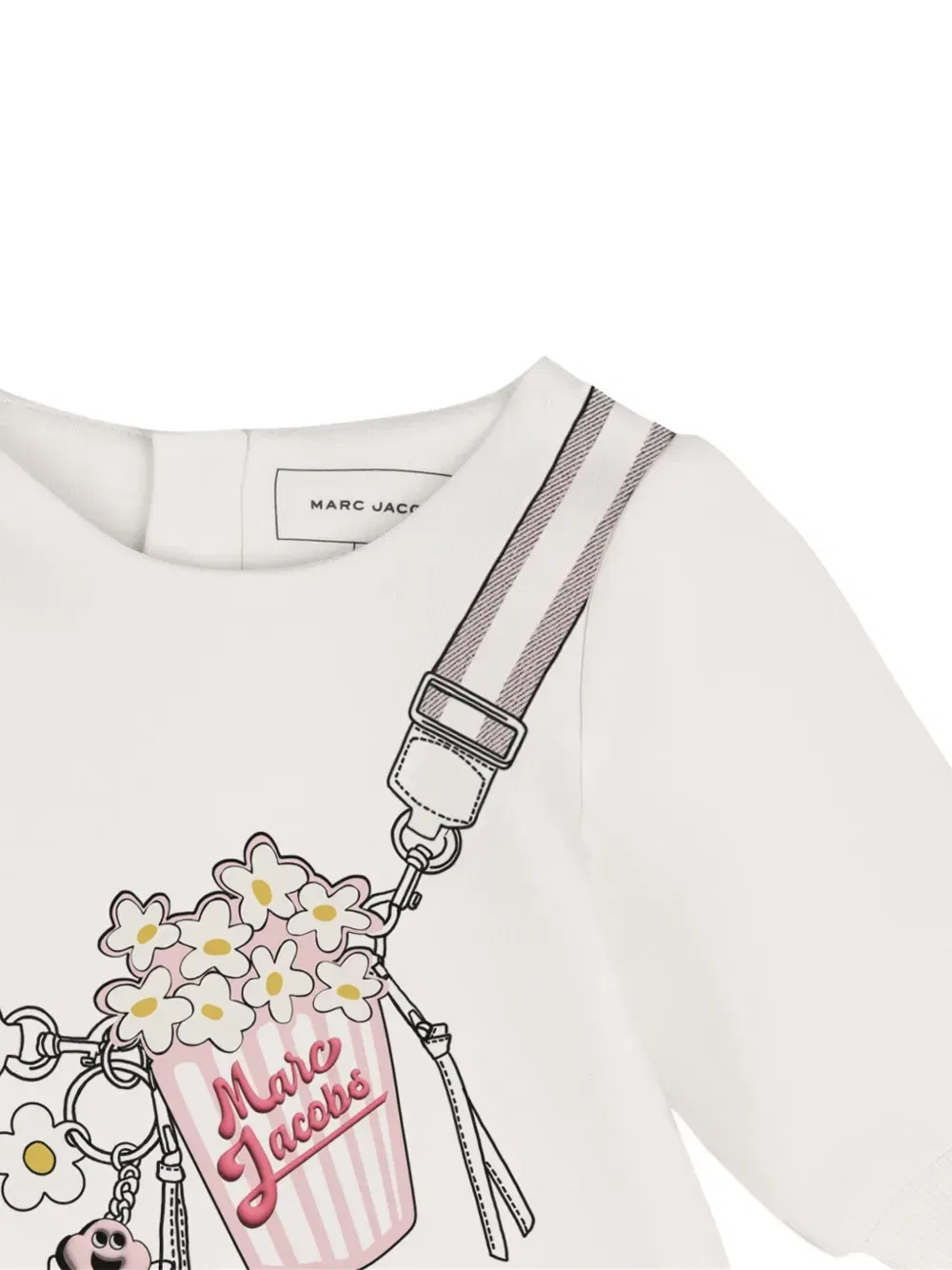 Платье с длинными рукавами и графичным принтом Marc Jacobs Kids, белый — фото 3