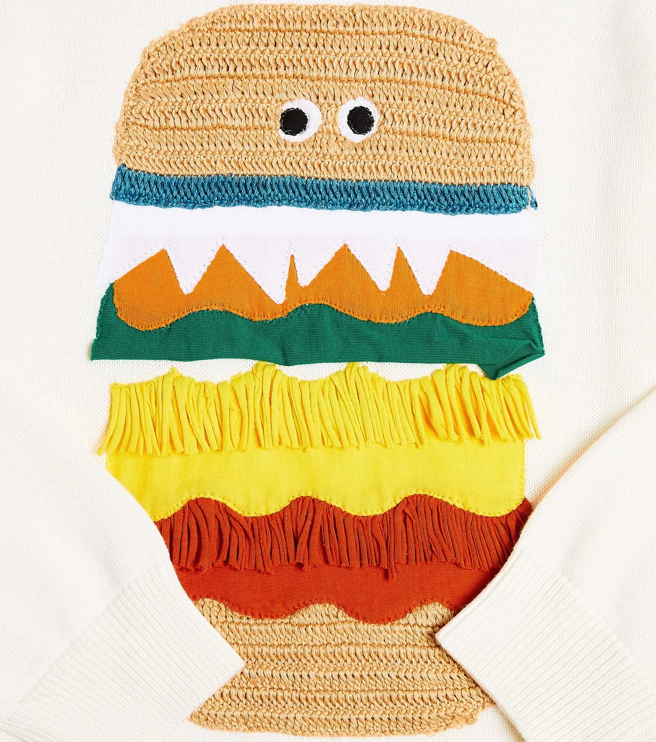 Джемпер хлопковый с интарсией Stella Mccartney Kids, белый — фото 3