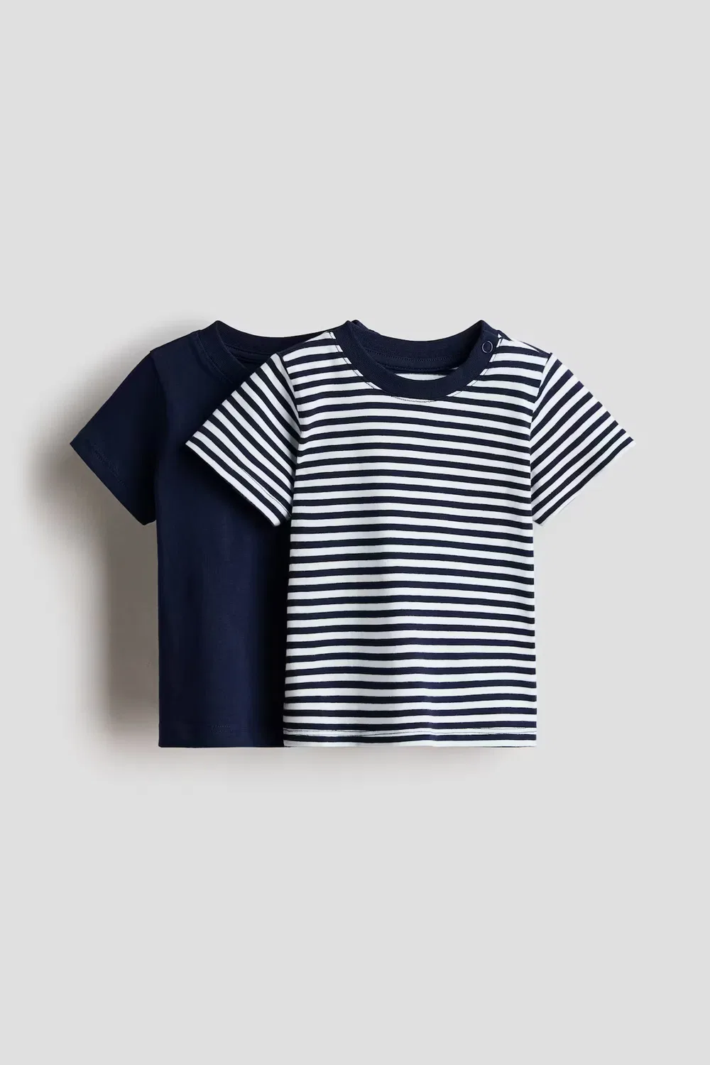 Комплект из 2 хлопковых футболок H&M, Marineblau/Weiß Gestreift