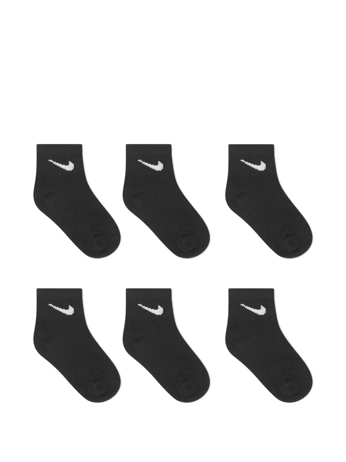 Комплект из трех пар носков с логотипом Swoosh Nike Kids, черный