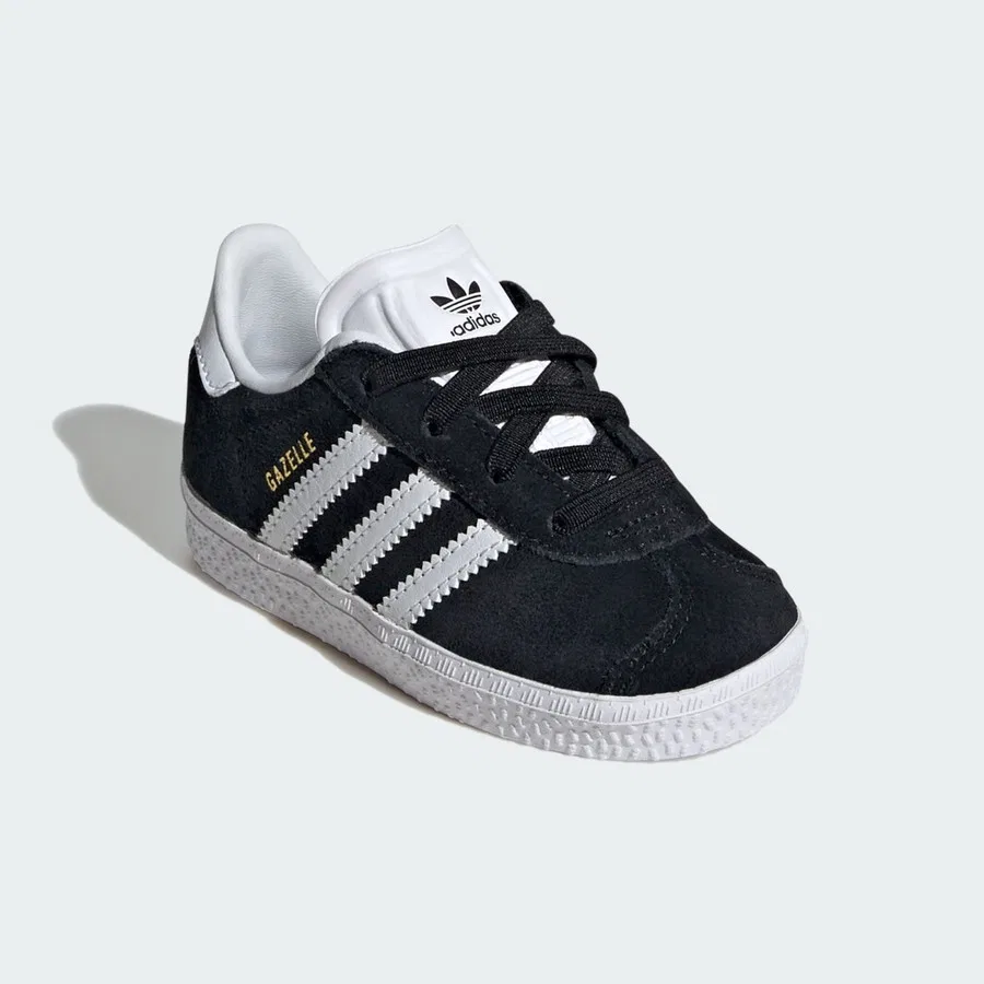 Кроссовки с эластичными шнурками Gazelle Comfort Closure Elastic Laces Kids adidas, Черно-белый — фото 3