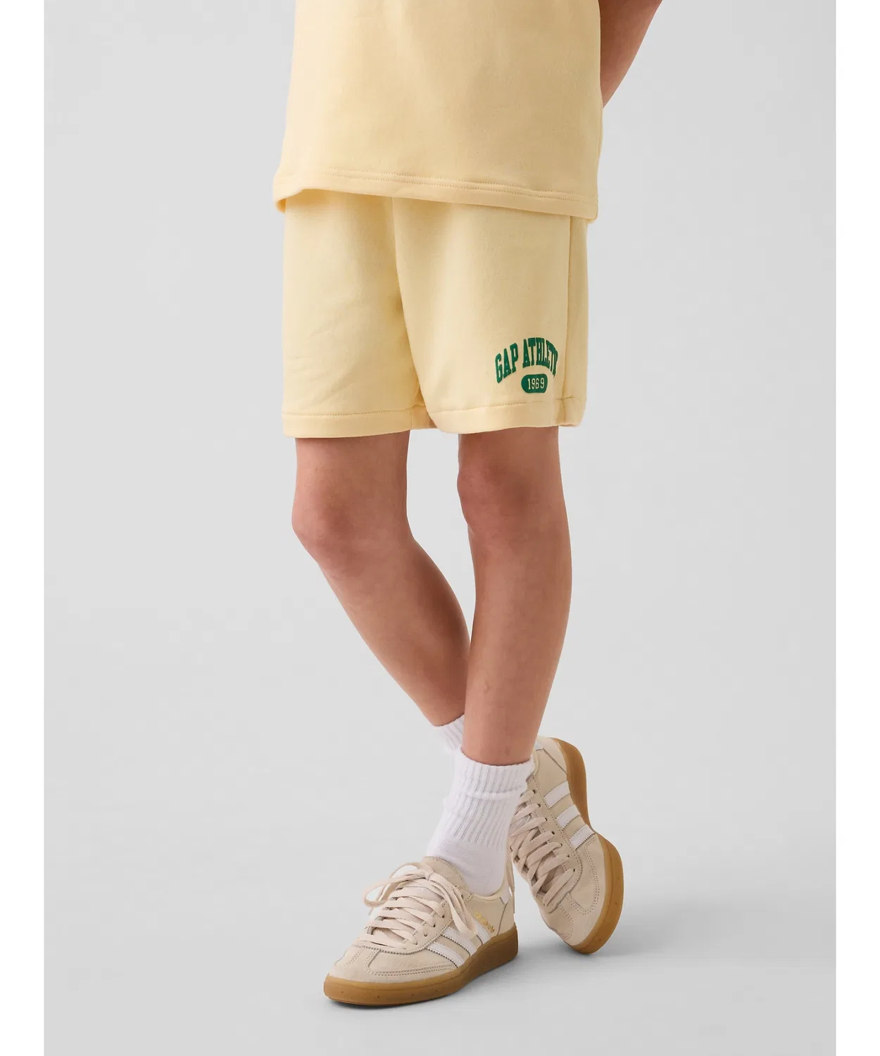 Детские шорты из футера с графическим принтом, на резинке GAP, Yellow