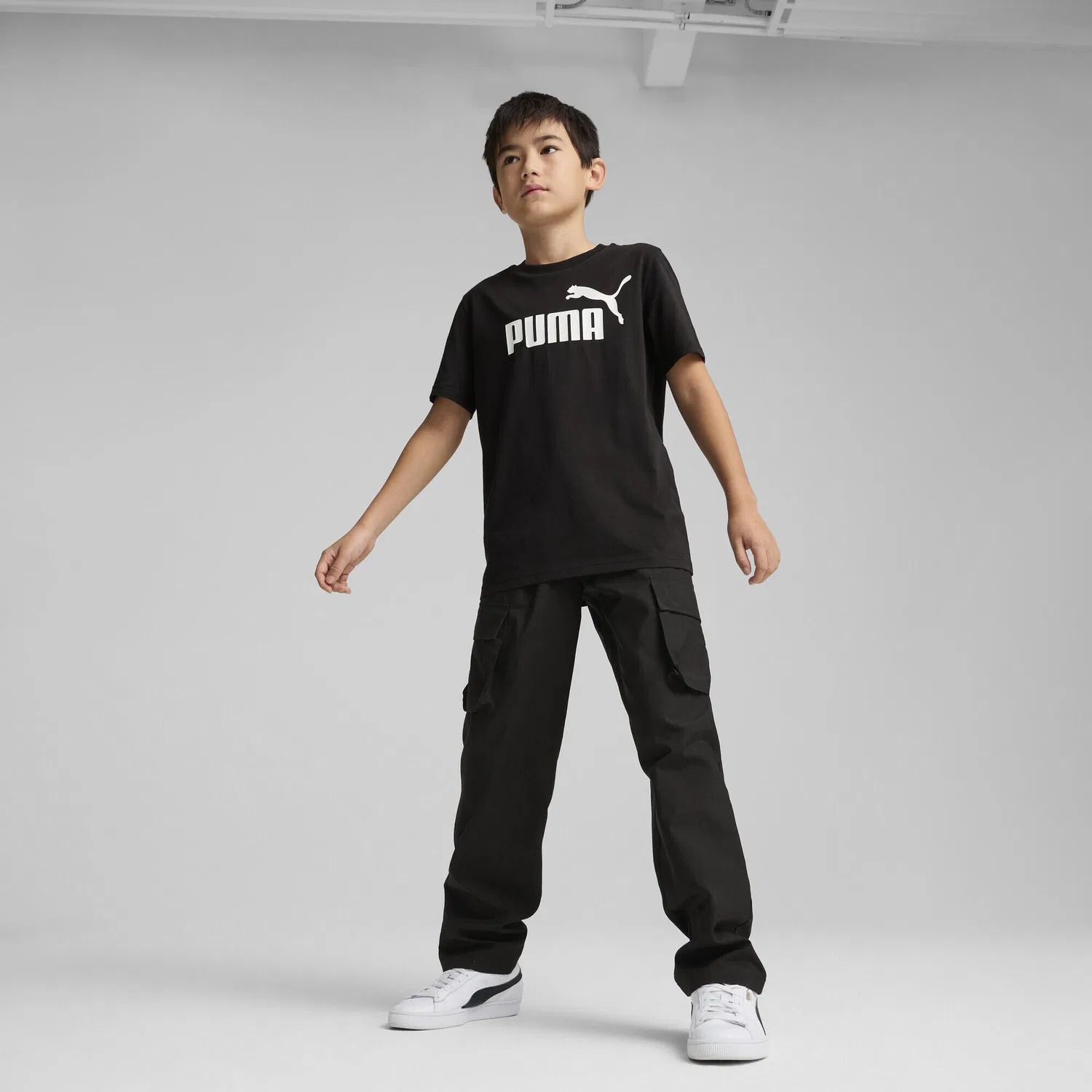 Детская футболка с принтом ESS No. 1 Logo Puma, Schwarz — фото 4