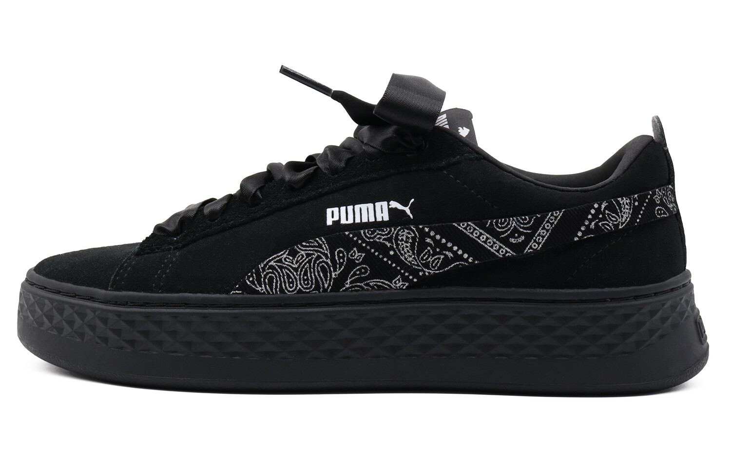 

Кроссовки Puma Smash Platform Skateboarding Shoes Women's Low-top Black/white, черный