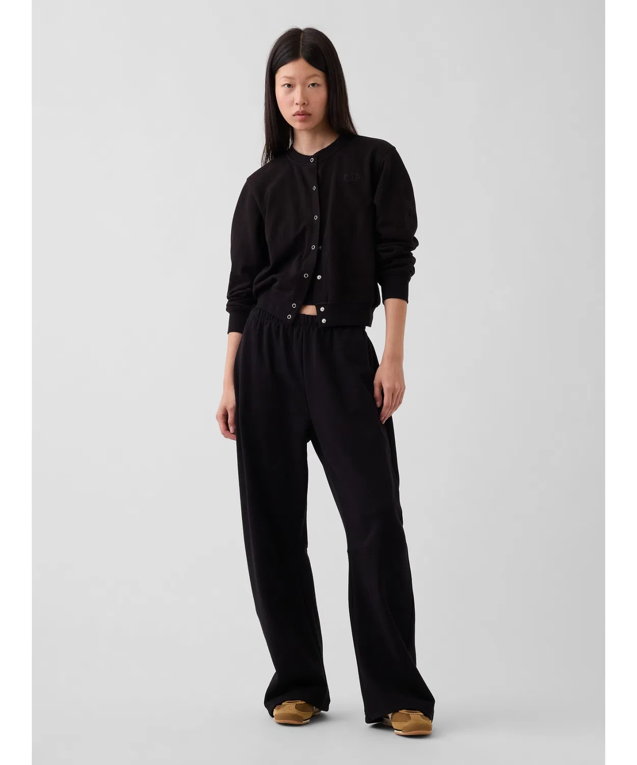 Женские свободные брюки-бабочка с логотипом GAP NYC, черный