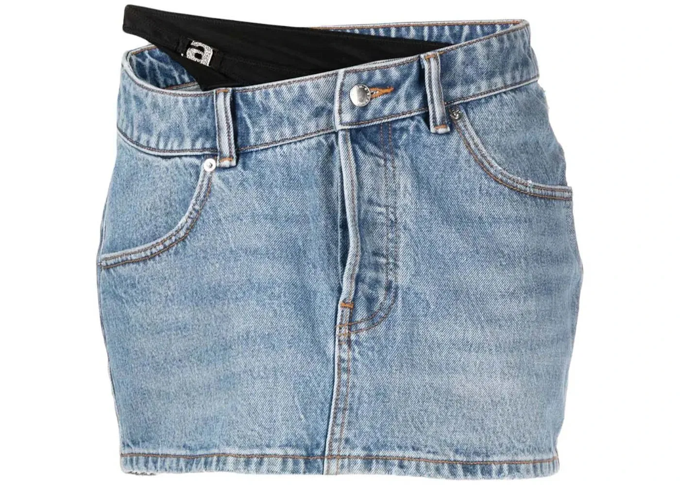 Женская мини-юбка асимметричная Alexander Wang, Light Indigo