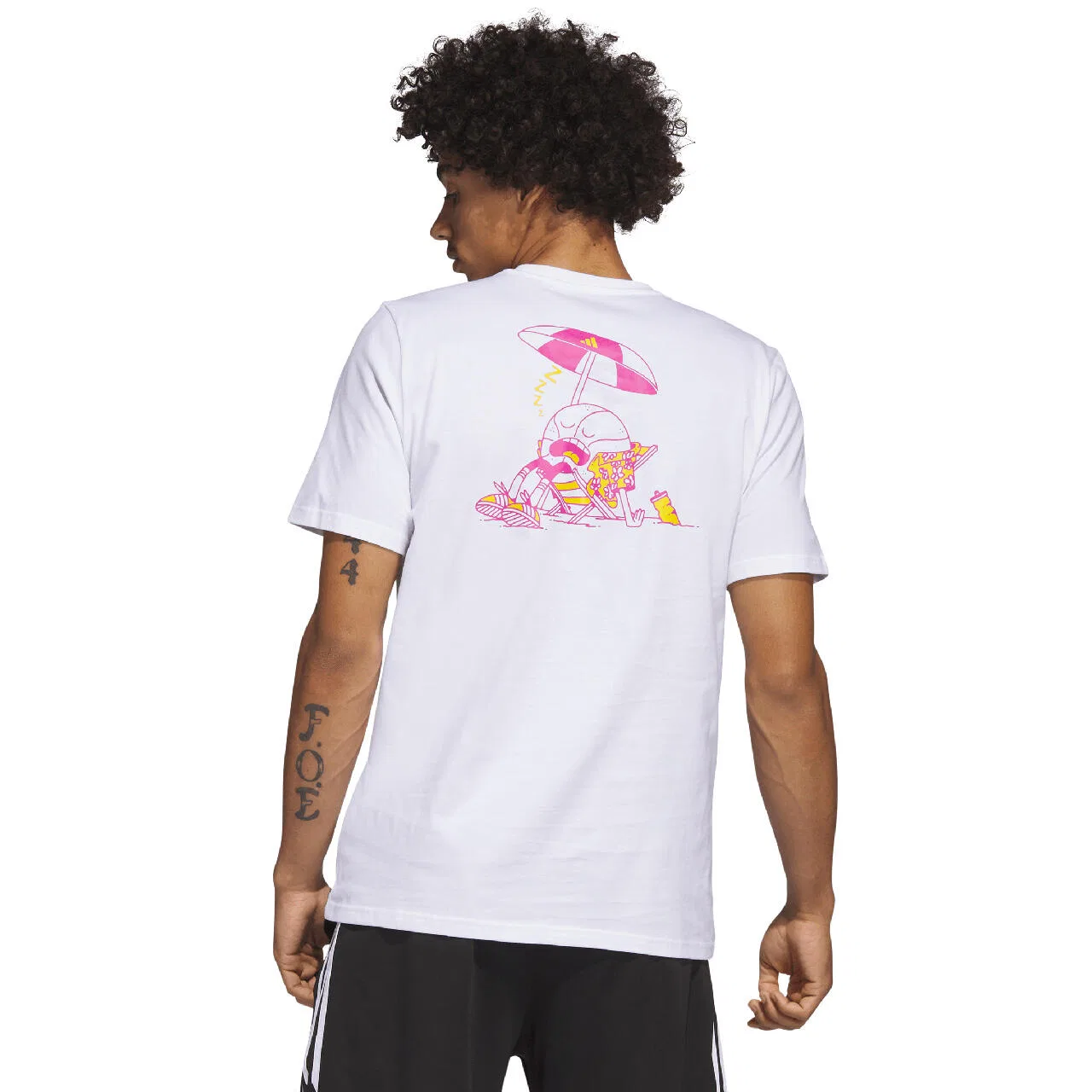 Мужская хлопковая футболка с принтом Lil Stripe Spring Break Graphic adidas, Weiß — фото 3