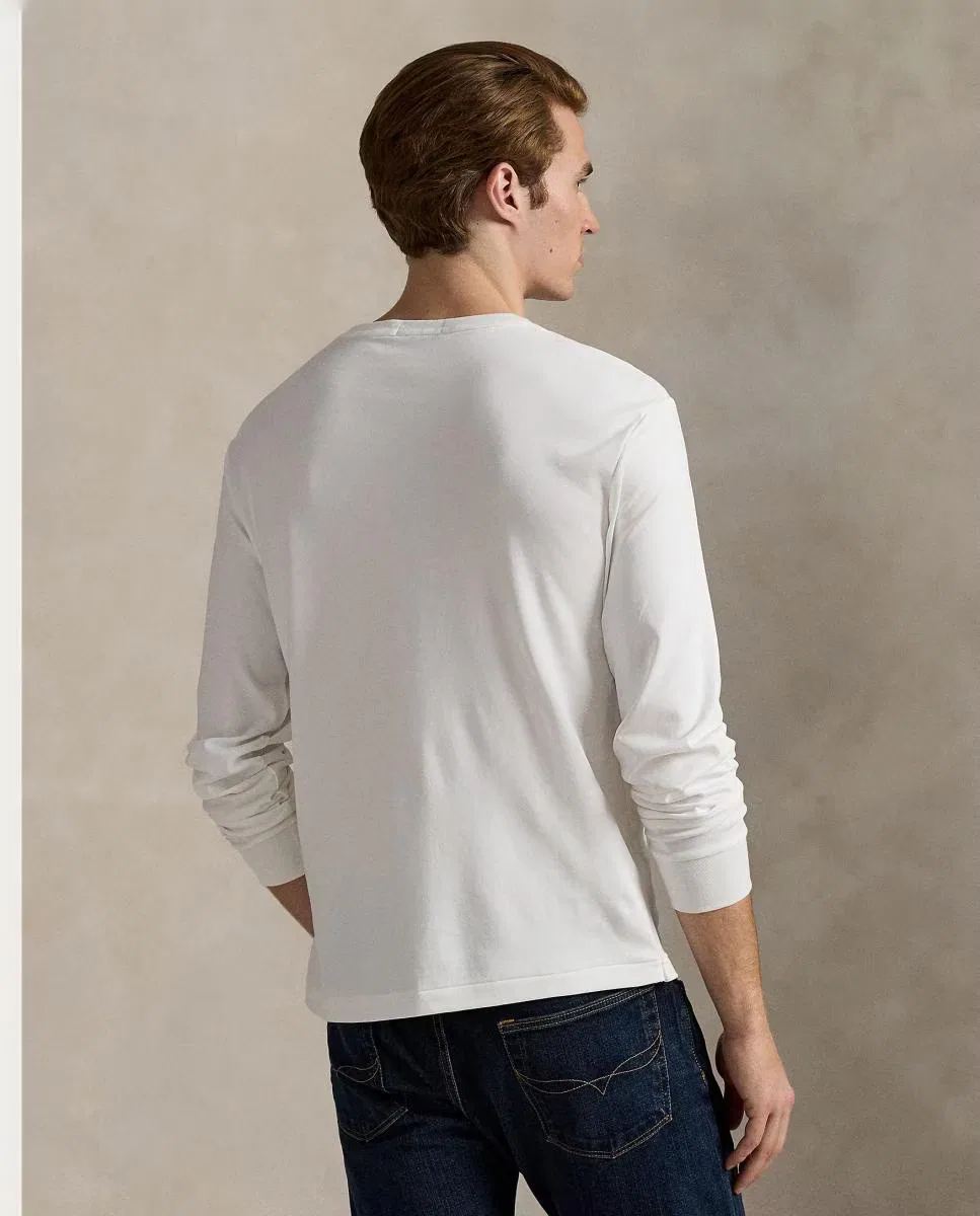 Мужская футболка из хлопка, Azul Marino, Polo Ralph Lauren, белый — фото 2