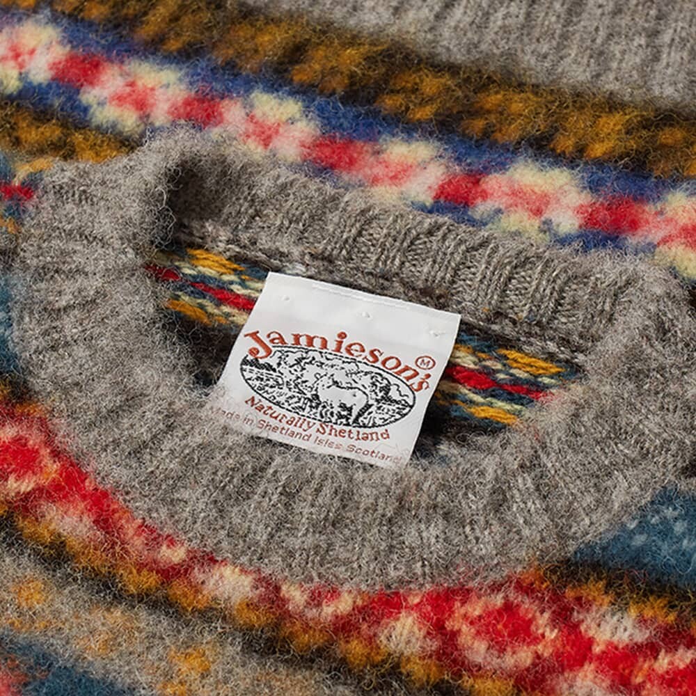 

Джемпер Jamieson's of Shetland Brushed Fair Isle Crew Knit, Коричневый, Джемпер Jamieson's of Shetland Brushed Fair Isle Crew Knit