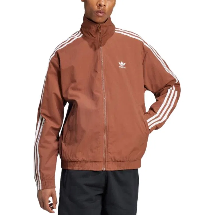 Мужская куртка с принтом Adicolor Woven Firebird Track Top Adidas Originals, Dark Brown — фото 3
